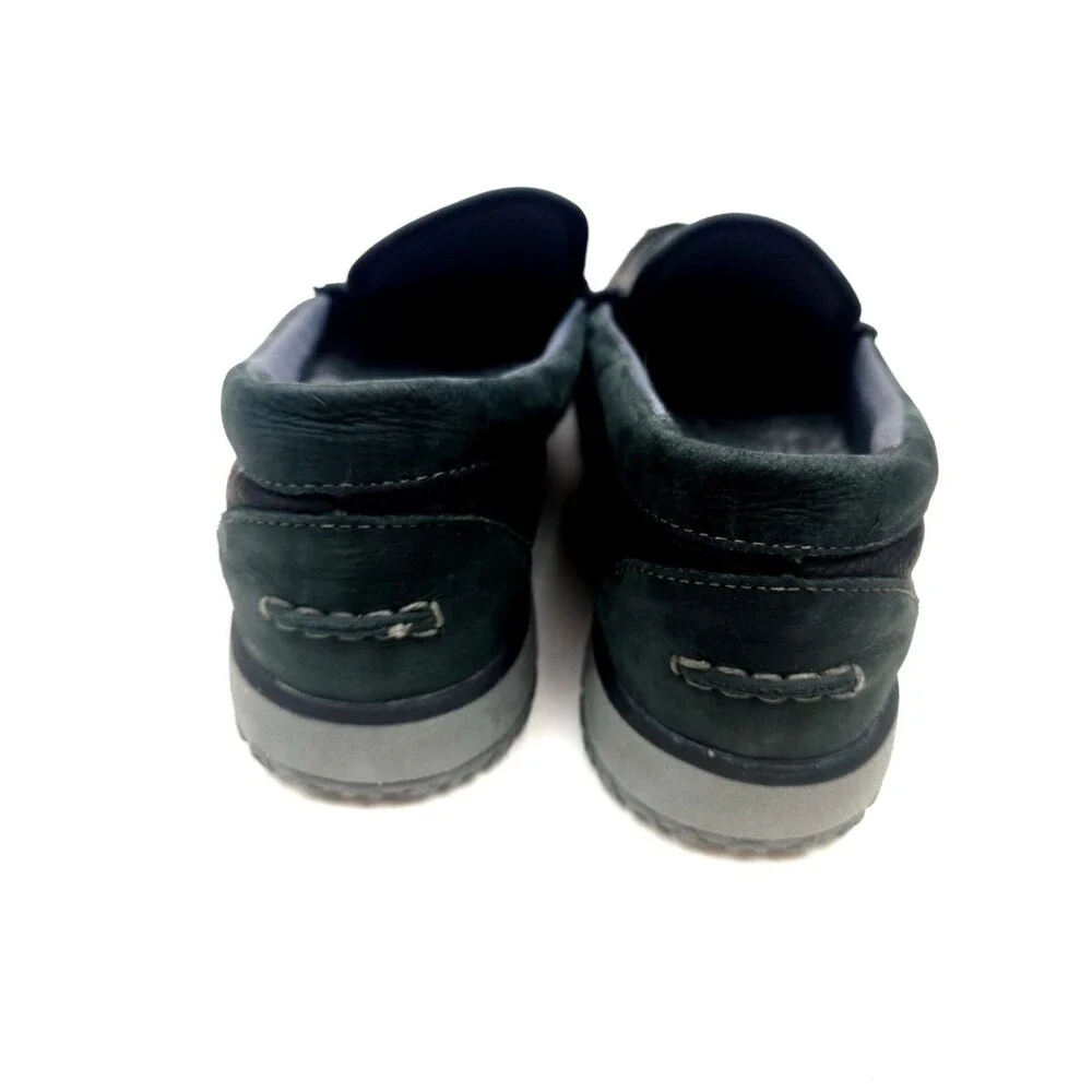 L.L. Bean All Week Slipper Mocs Men’s 12 Medium Black Leather Lambs Fur Loafer